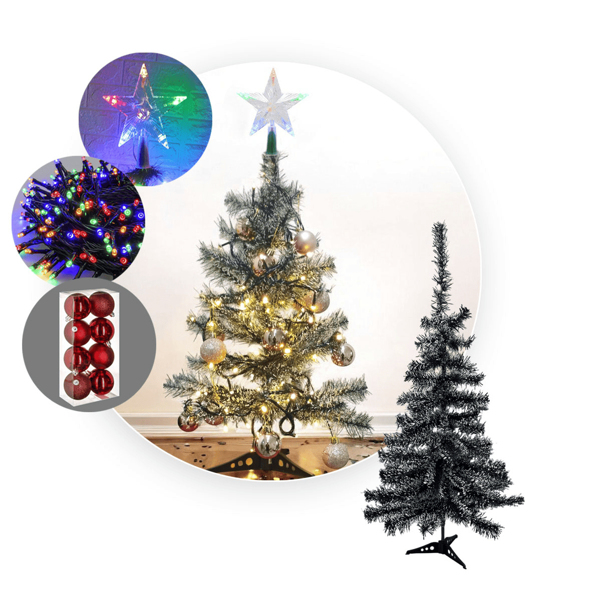 TinyTree™ | Arbol De Navidad Nevado 90cm en Combo